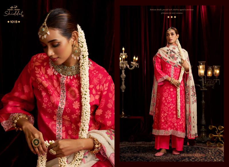 Shiddat bell rose 101 dress material wholesale price in bangalore